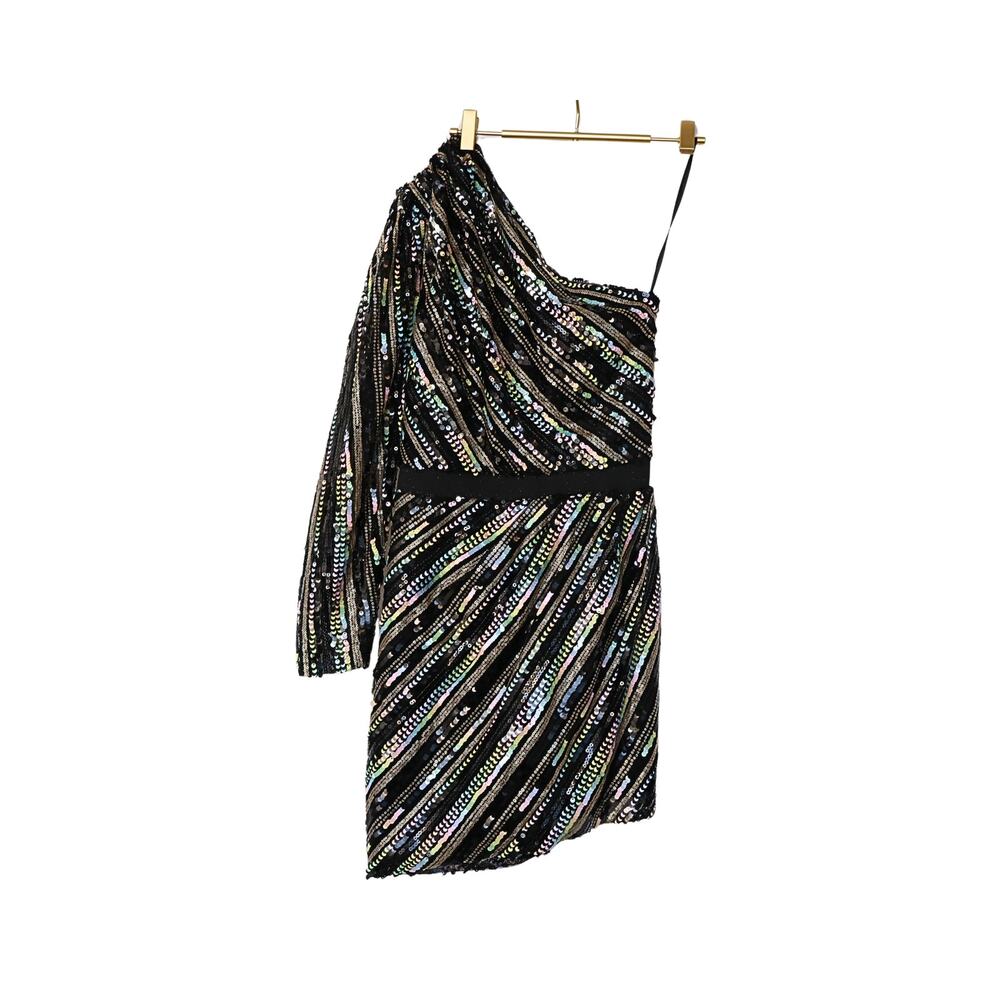 Scanno Sequin Cocktail Dress - Black & Gold - M